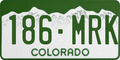 CO license plate 186MRK