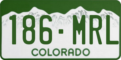 CO license plate 186MRL