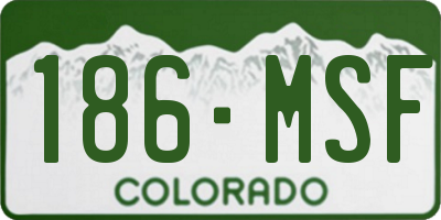 CO license plate 186MSF