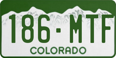 CO license plate 186MTF
