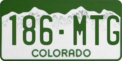 CO license plate 186MTG