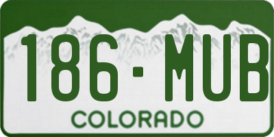 CO license plate 186MUB
