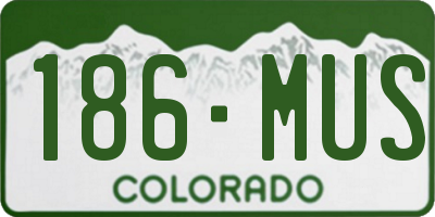 CO license plate 186MUS