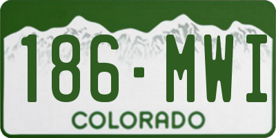 CO license plate 186MWI