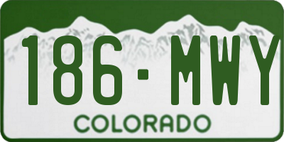 CO license plate 186MWY