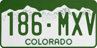CO license plate 186MXV