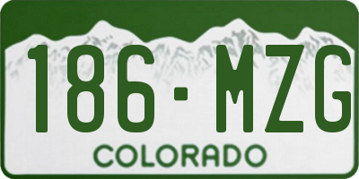 CO license plate 186MZG