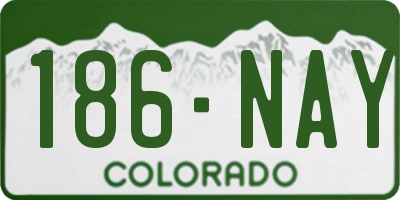 CO license plate 186NAY