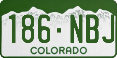 CO license plate 186NBJ