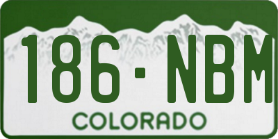 CO license plate 186NBM