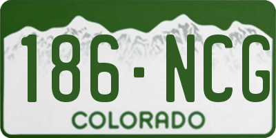 CO license plate 186NCG