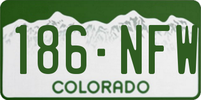 CO license plate 186NFW