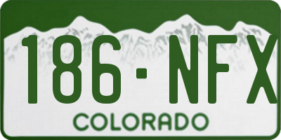 CO license plate 186NFX