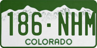 CO license plate 186NHM