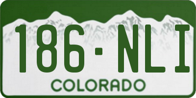 CO license plate 186NLI