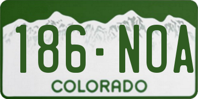 CO license plate 186NOA