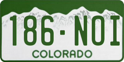 CO license plate 186NOI