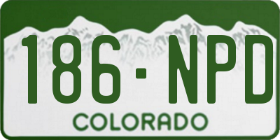 CO license plate 186NPD