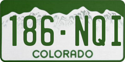 CO license plate 186NQI