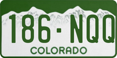 CO license plate 186NQQ