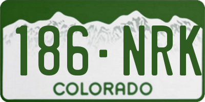 CO license plate 186NRK