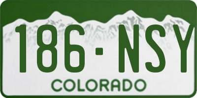 CO license plate 186NSY