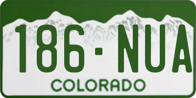 CO license plate 186NUA