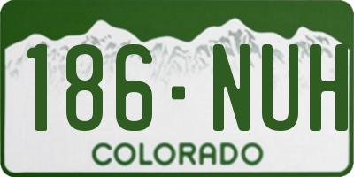 CO license plate 186NUH