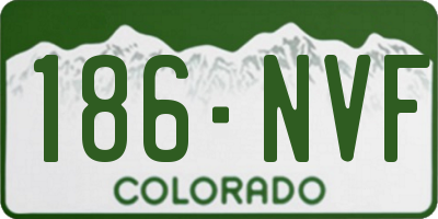 CO license plate 186NVF