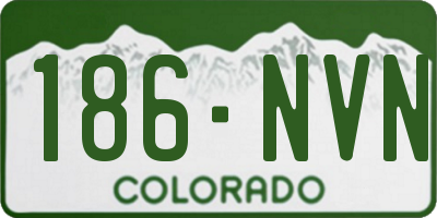 CO license plate 186NVN