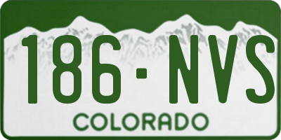 CO license plate 186NVS