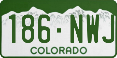 CO license plate 186NWJ