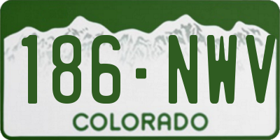 CO license plate 186NWV