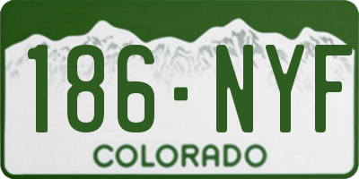 CO license plate 186NYF