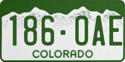 CO license plate 186OAE