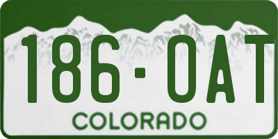 CO license plate 186OAT