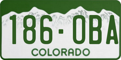 CO license plate 186OBA