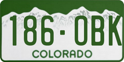 CO license plate 186OBK