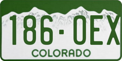 CO license plate 186OEX