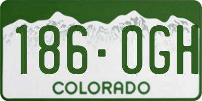 CO license plate 186OGH