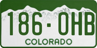 CO license plate 186OHB