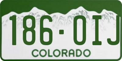 CO license plate 186OIJ