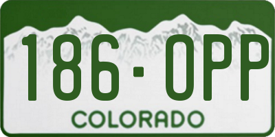 CO license plate 186OPP