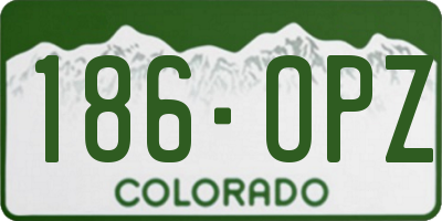 CO license plate 186OPZ