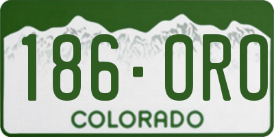 CO license plate 186ORO