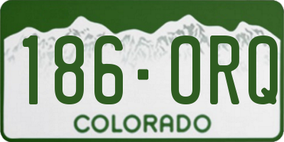 CO license plate 186ORQ