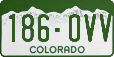 CO license plate 186OVV
