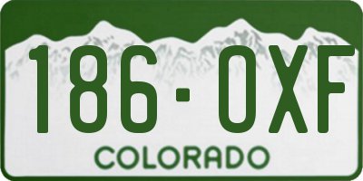 CO license plate 186OXF