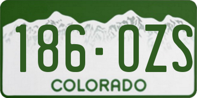 CO license plate 186OZS