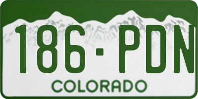CO license plate 186PDN